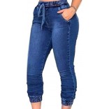 Calça feminina jogger jeans cintura alta tamanho P,M-Cód-74CB
